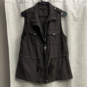 Dry Goods Dark Gray Velvet Sleeveless Vest